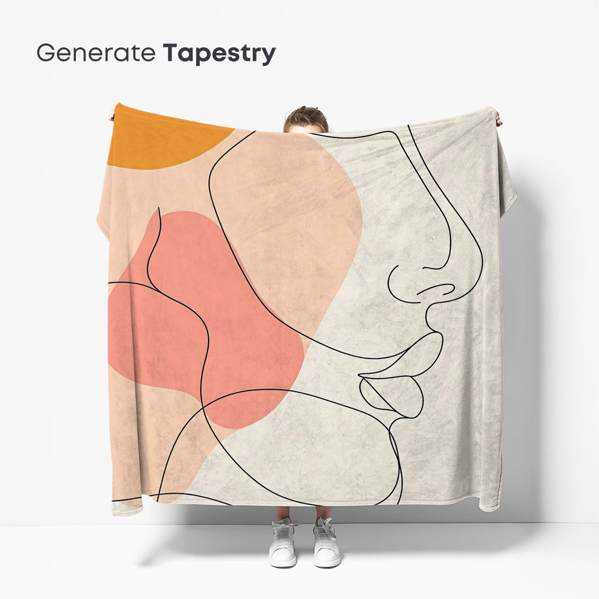 Abstract Line Art Profile with Warm Hues - Image 5