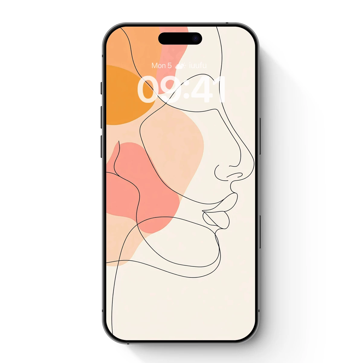 Abstract Line Art Profile with Warm Hues