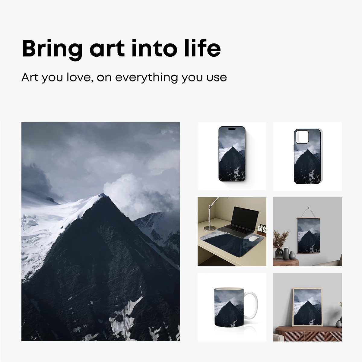 Gothic Peaks: Snow-Capped Majesty Under Stormy Skies - Image 2