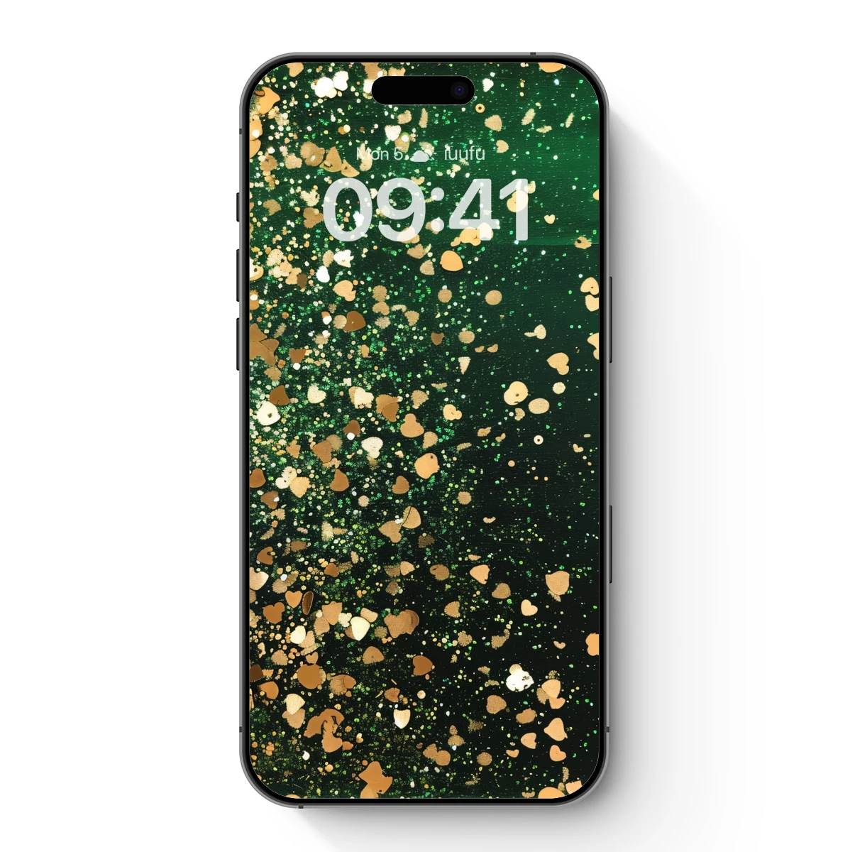 Golden Hearts in Emerald Night: A Festive Glitter Symphony