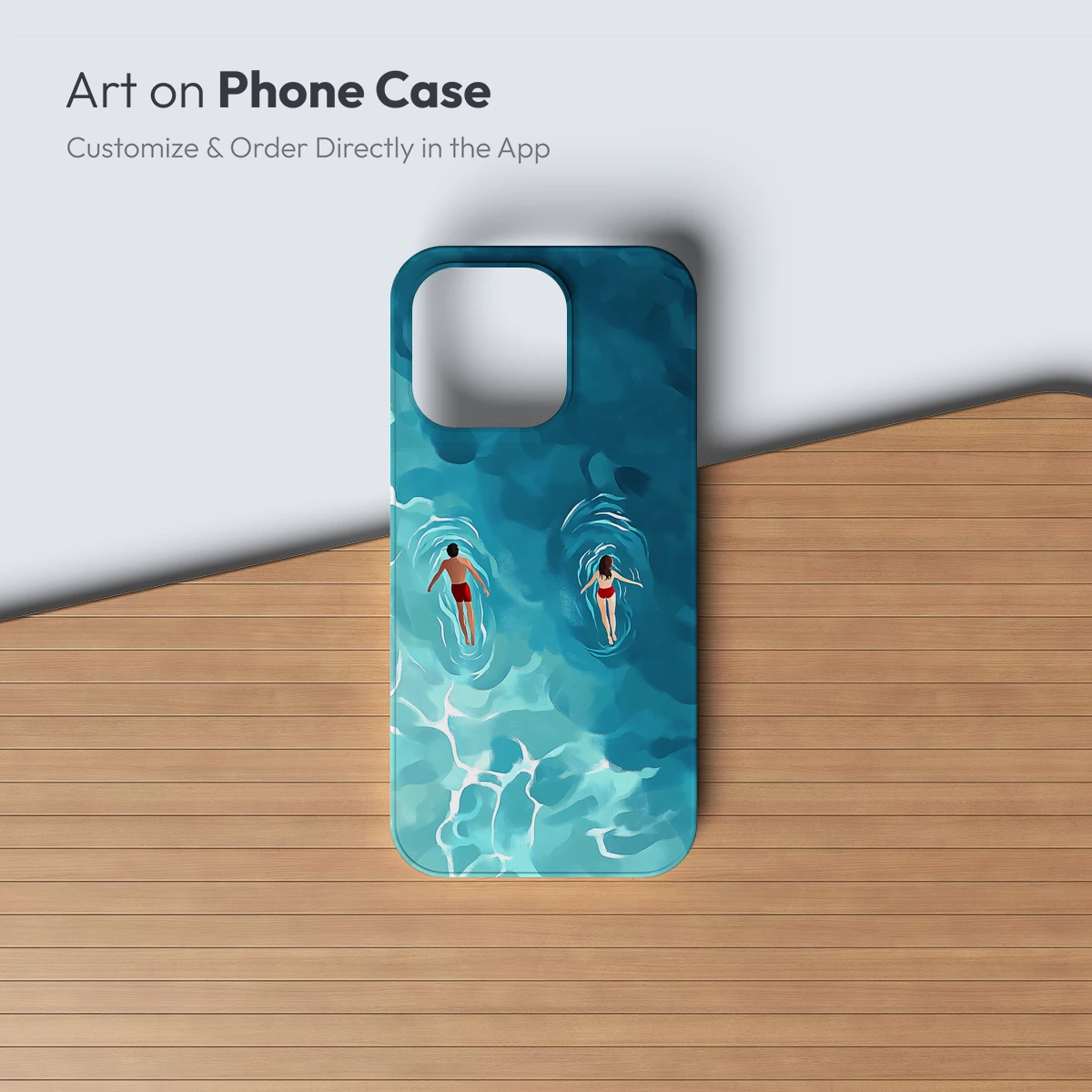 Aquatic Serenity: Floating Figures in Turquoise Depths - Image 3