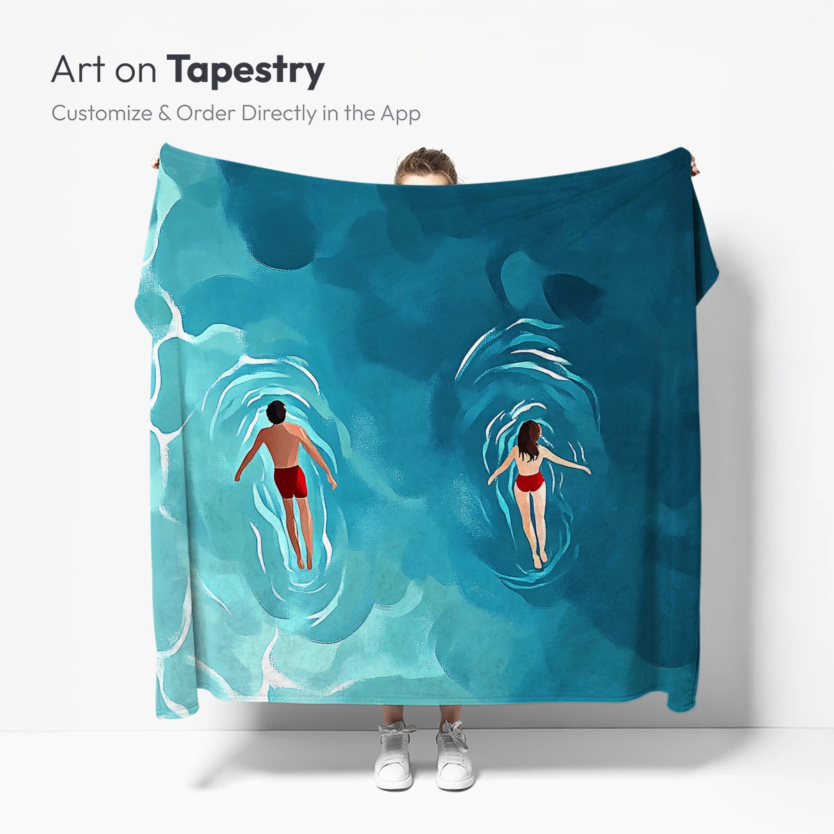 Aquatic Serenity: Floating Figures in Turquoise Depths - Image 5