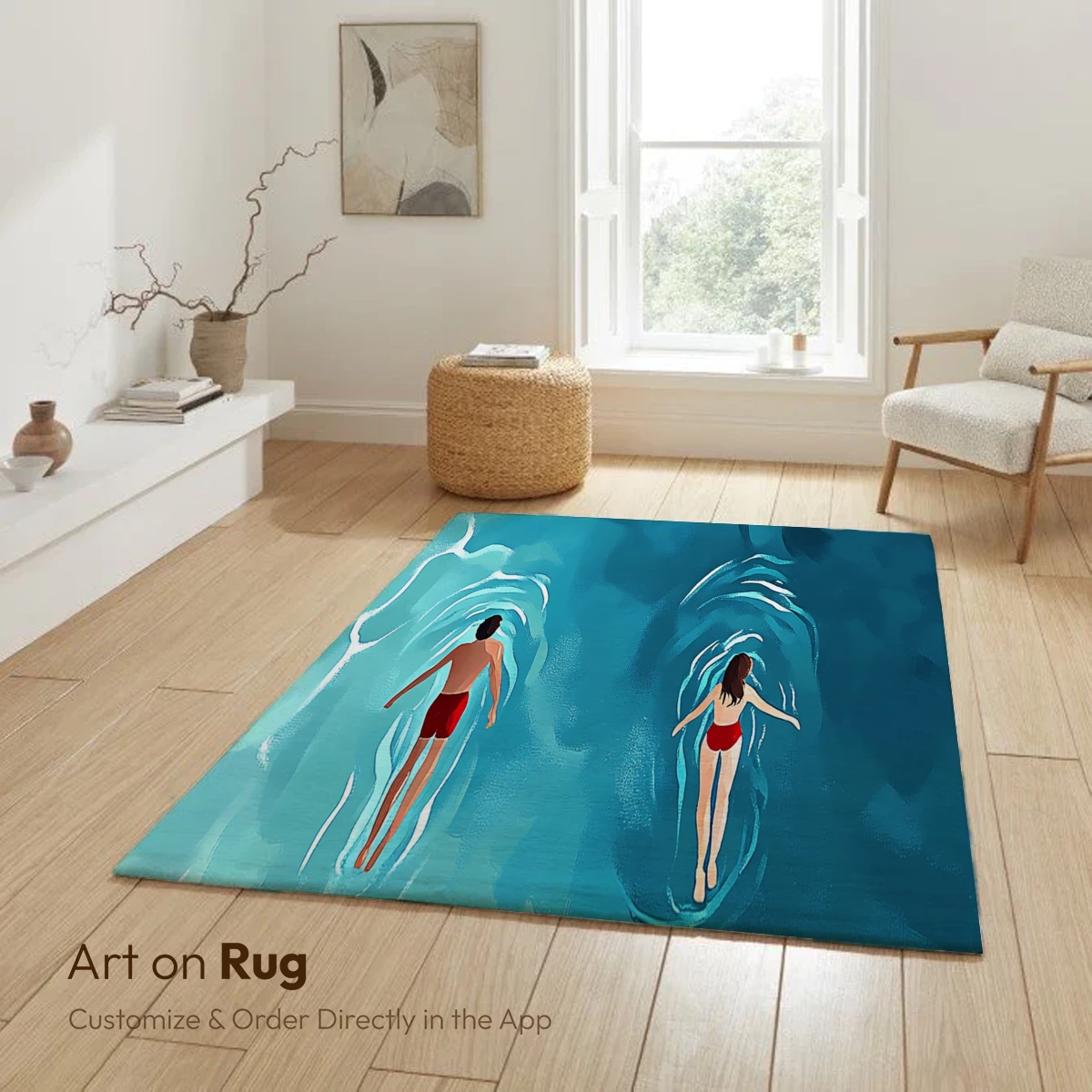 Aquatic Serenity: Floating Figures in Turquoise Depths - Image 6