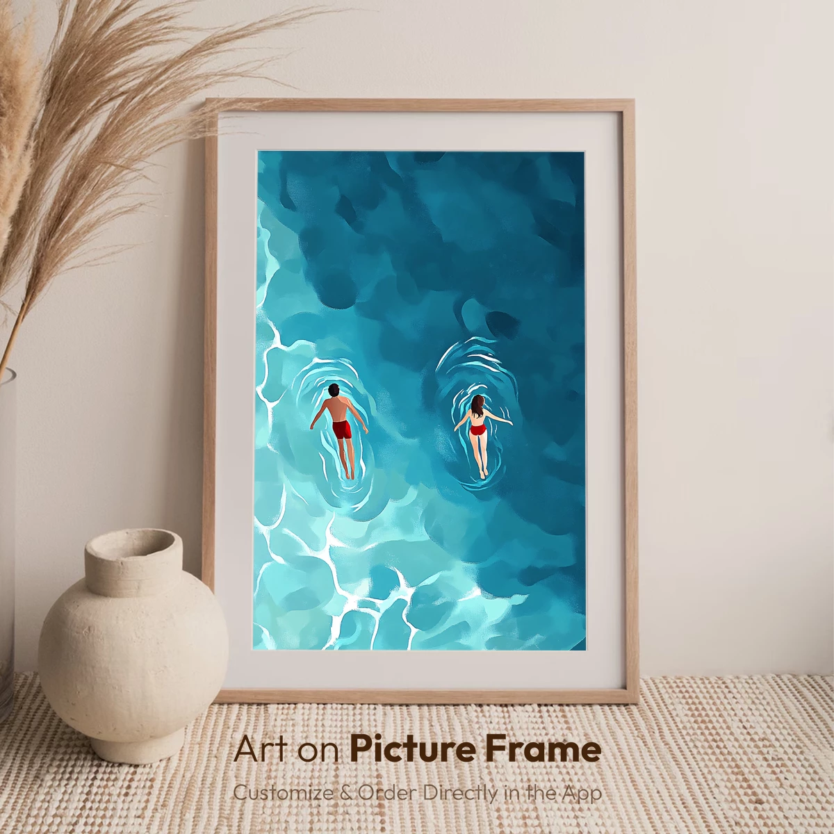 Aquatic Serenity: Floating Figures in Turquoise Depths - Image 7