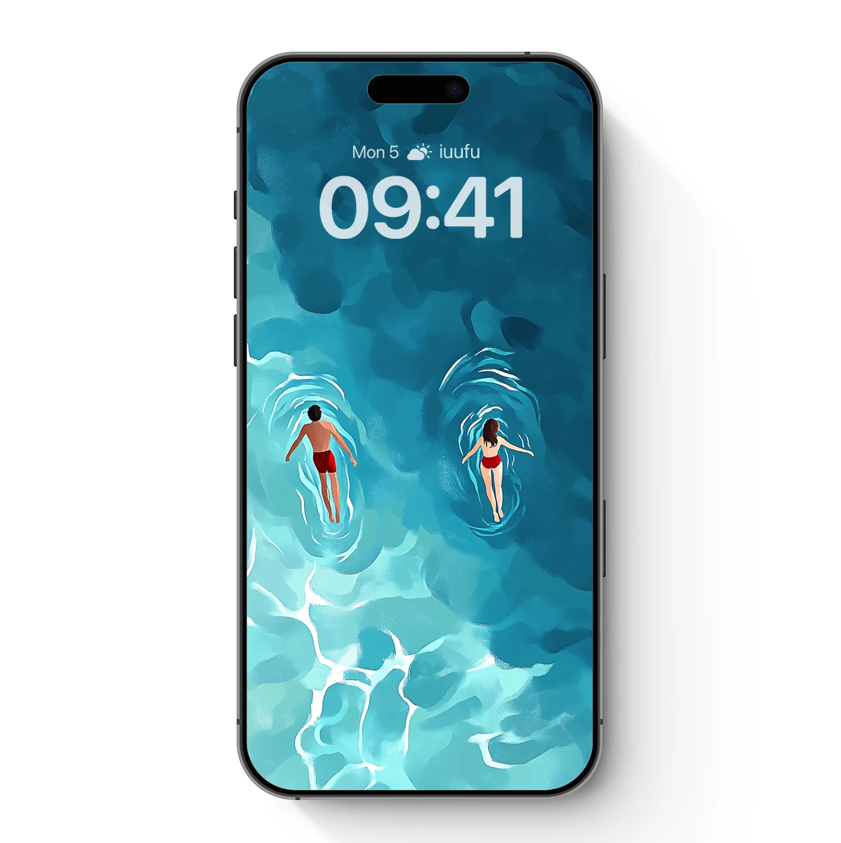 Aquatic Serenity: Floating Figures in Turquoise Depths