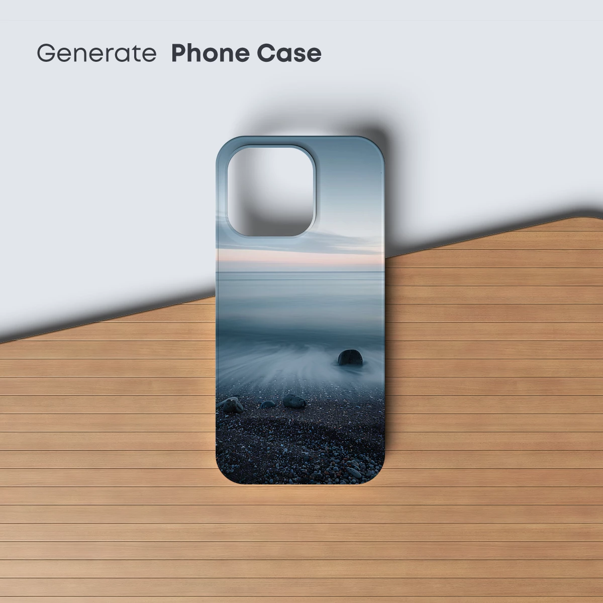 Eternal Shoreline: Serene Pebbles and Misty Waves - Image 3