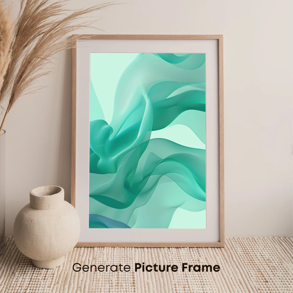 Ethereal Aqua Waves: A Fluid Symphony in Teal - Image 7