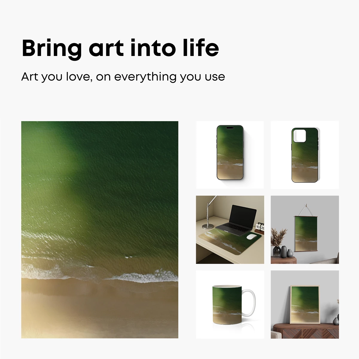 Aerial Serenity: Beach and Ocean Harmony - Image 2