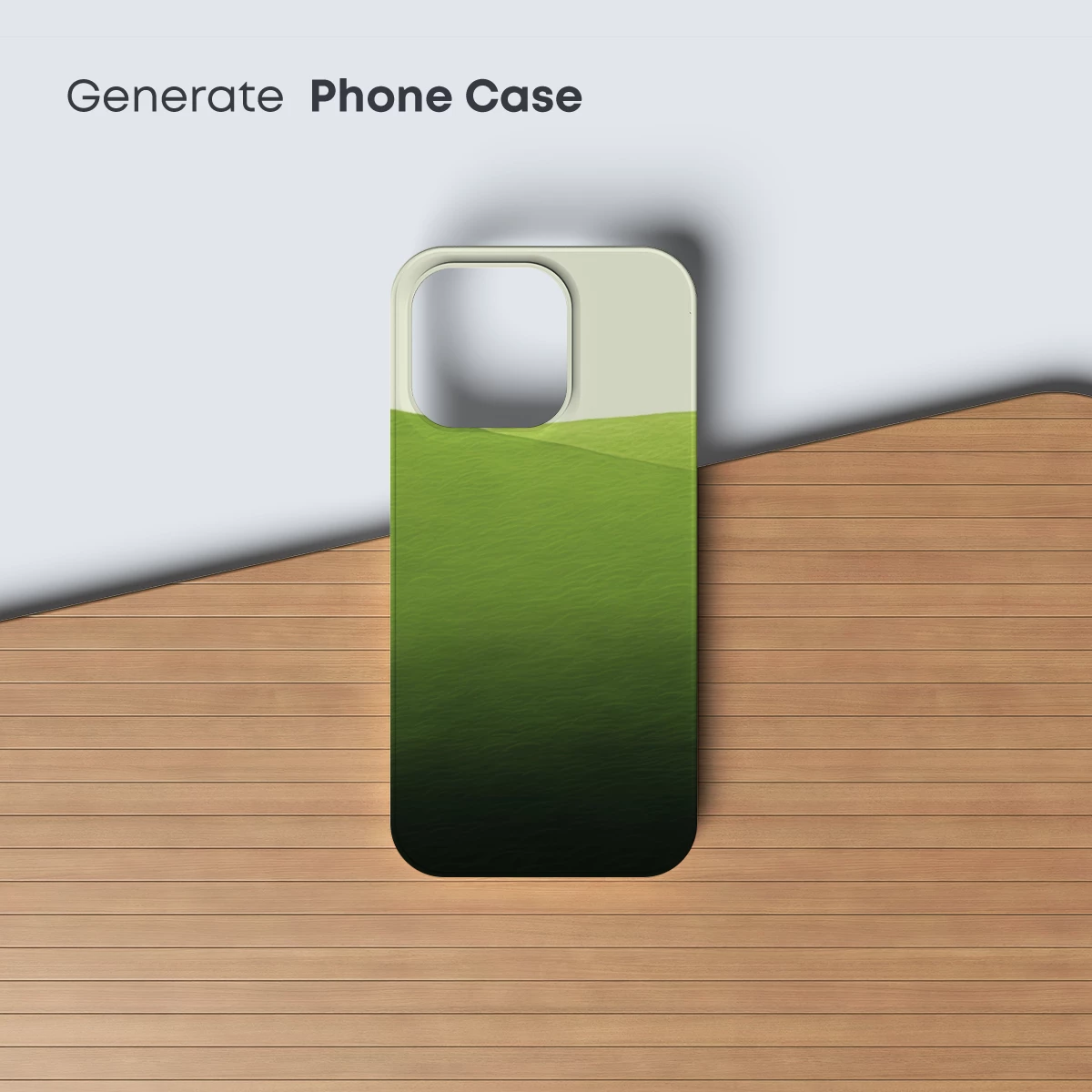 Green Gradient Serenity: Wavy Landscape Art - Image 3