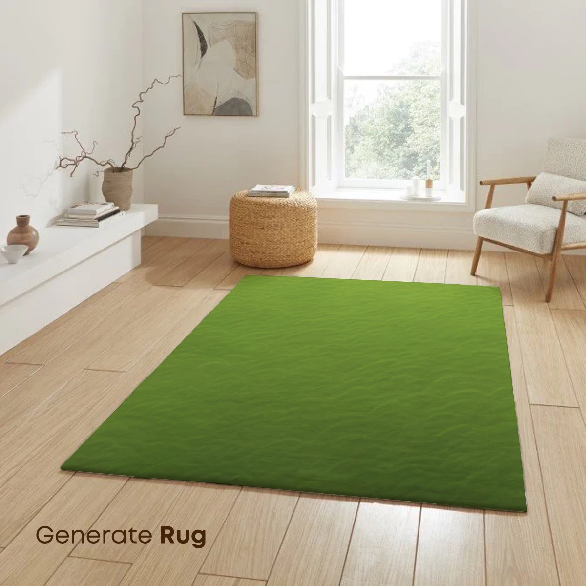 Green Gradient Serenity: Wavy Landscape Art - Image 6