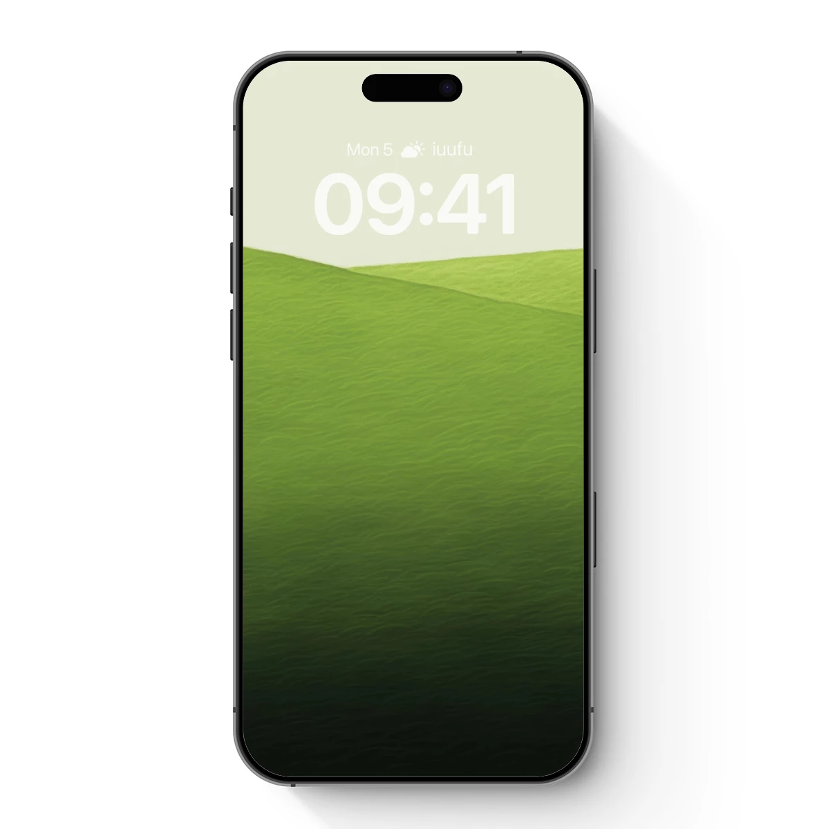 Green Gradient Serenity: Wavy Landscape Art Green Gradient Serenity: Wavy Landscape Art