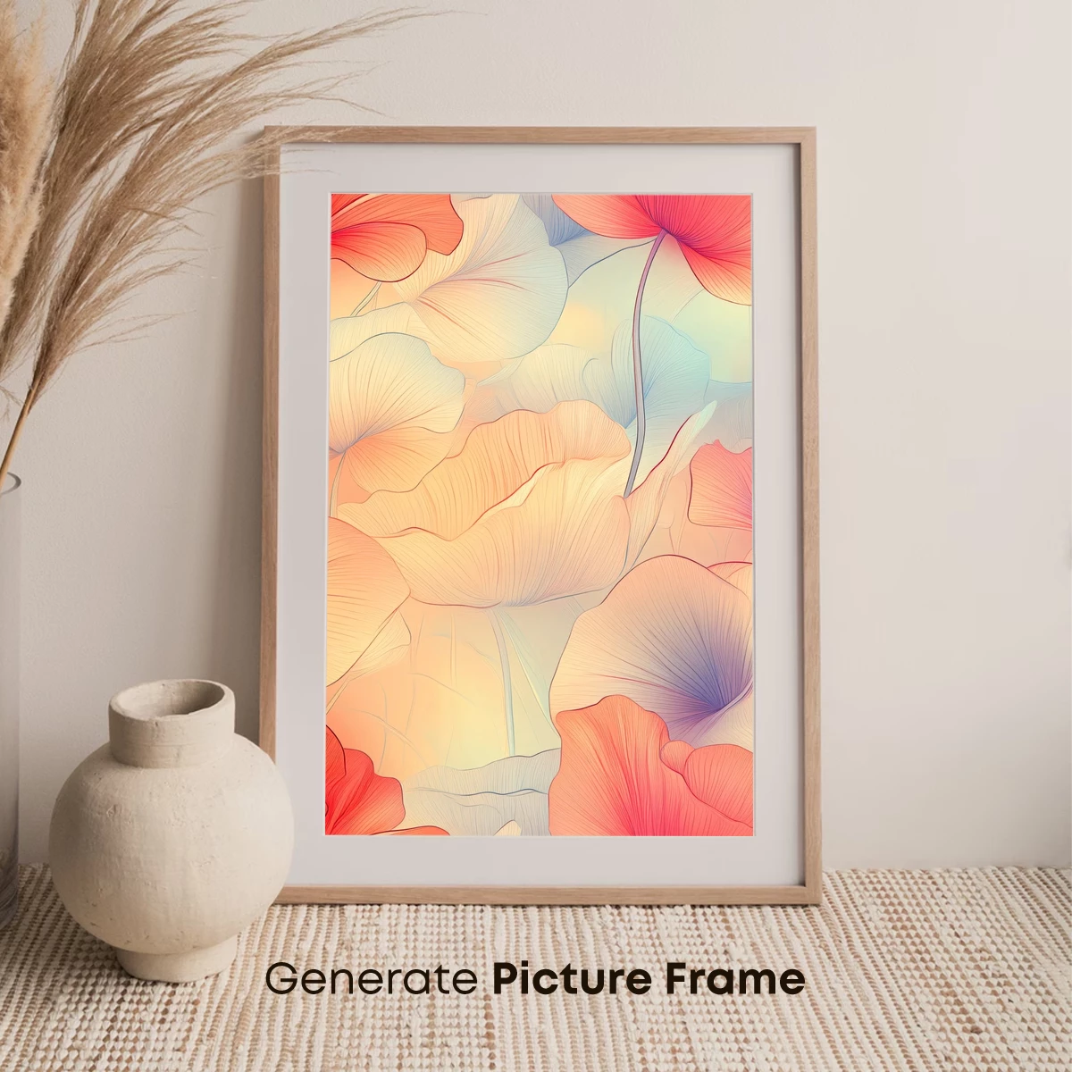 Ethereal Floral Symphony: Blush and Coral Petals - Image 7