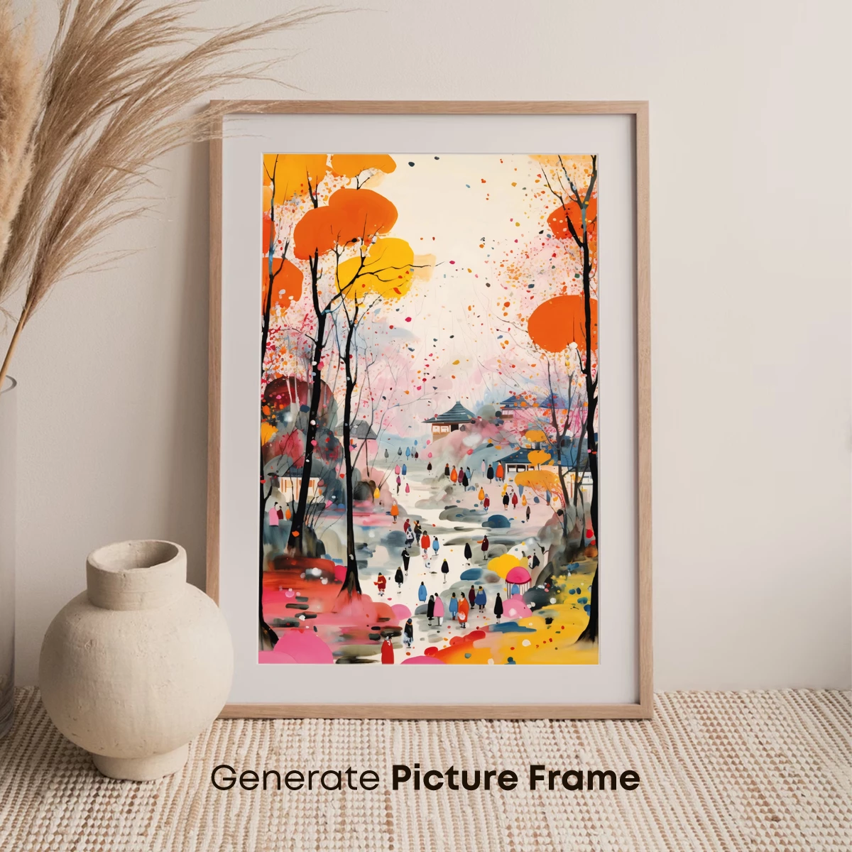 Autumnal Village Harmony: A Colorful Tapestry of Life - Image 7