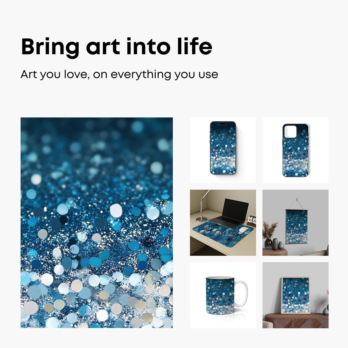 Blue Glitter Galaxy: Cosmic Confetti Dream - Image 2