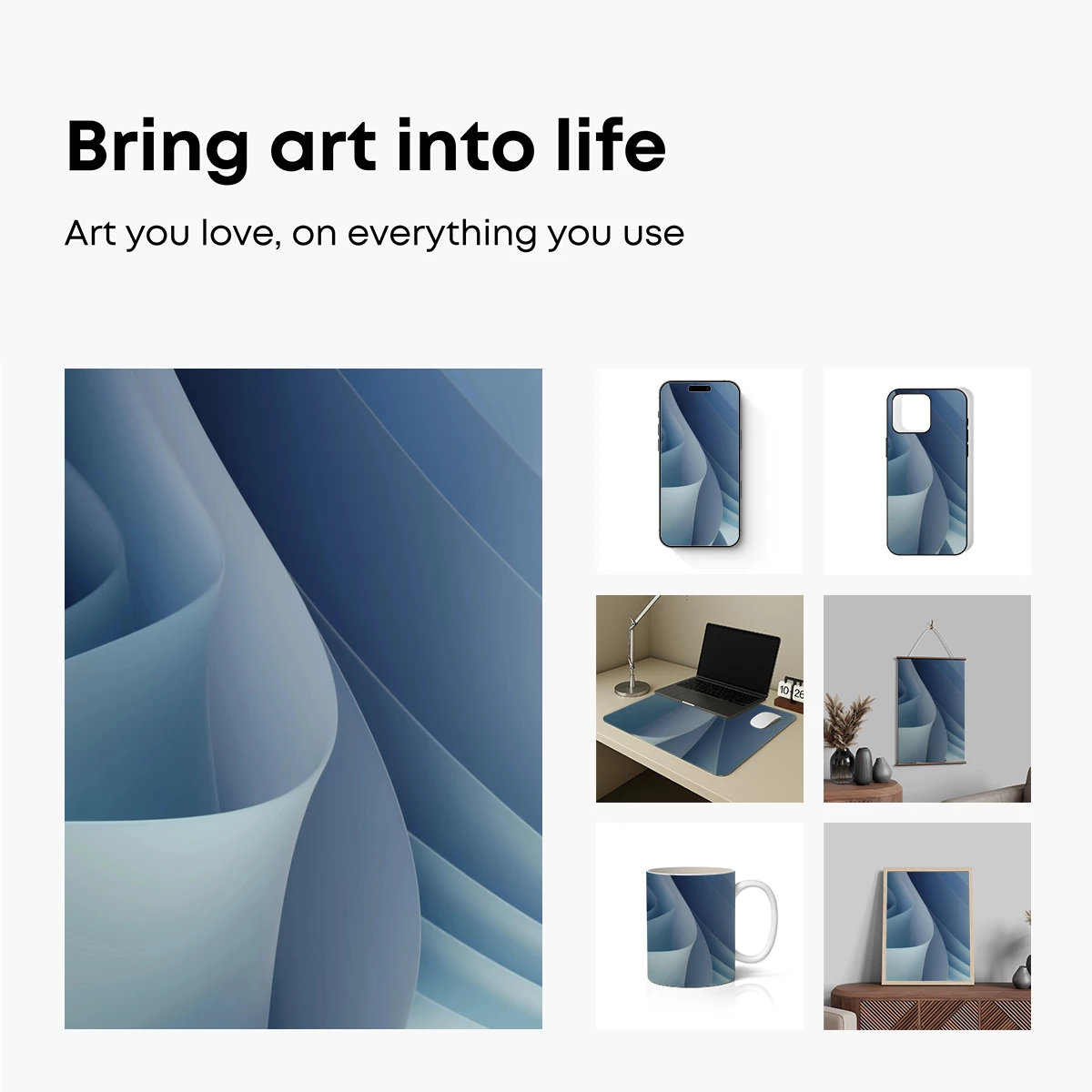 Ethereal Blue Waves: A Digital Sculpture Symphony - Image 2