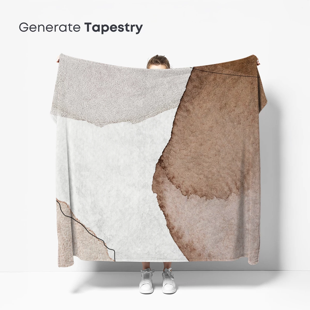 Abstract Watercolor Harmony: Earthy Tones Blend - Image 5