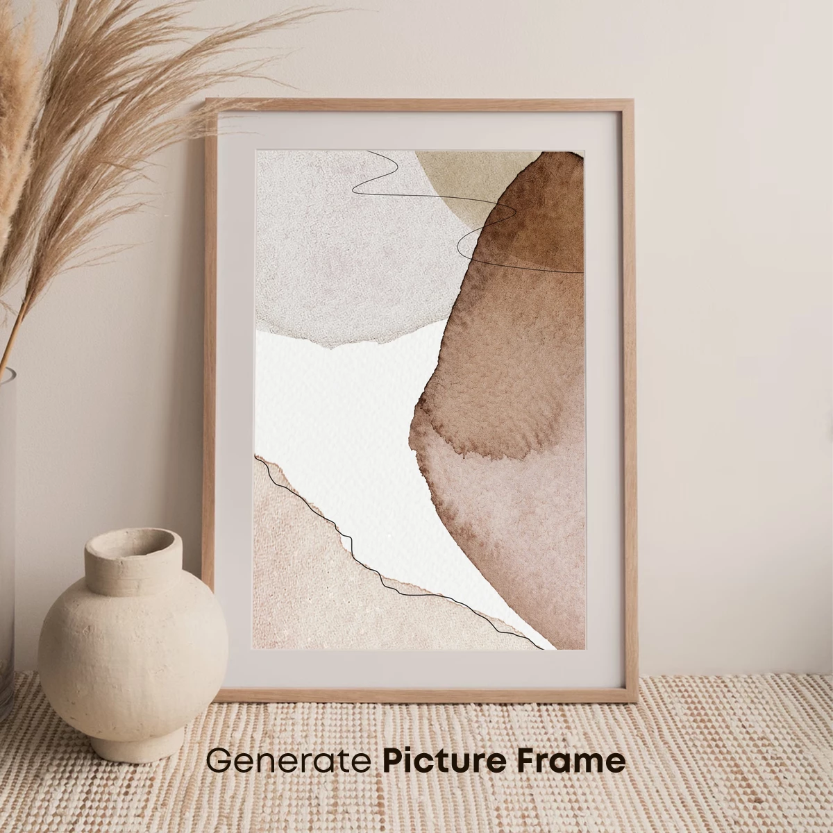 Abstract Watercolor Harmony: Earthy Tones Blend - Image 7