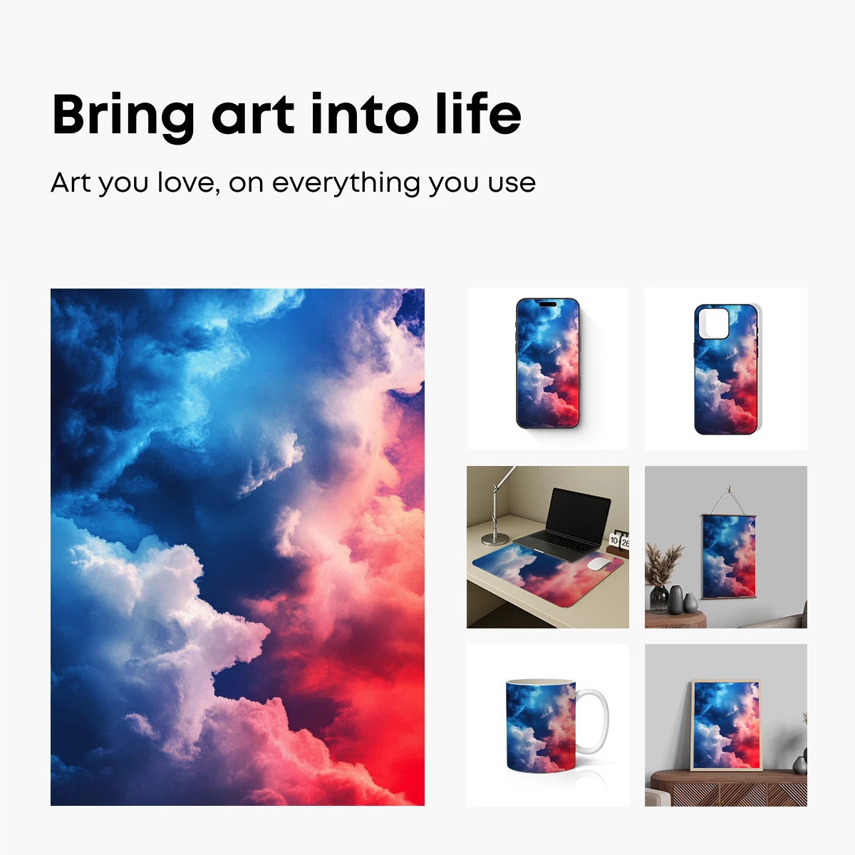 Duality of Skies: Blue and Red Clouds Clash - Image 2