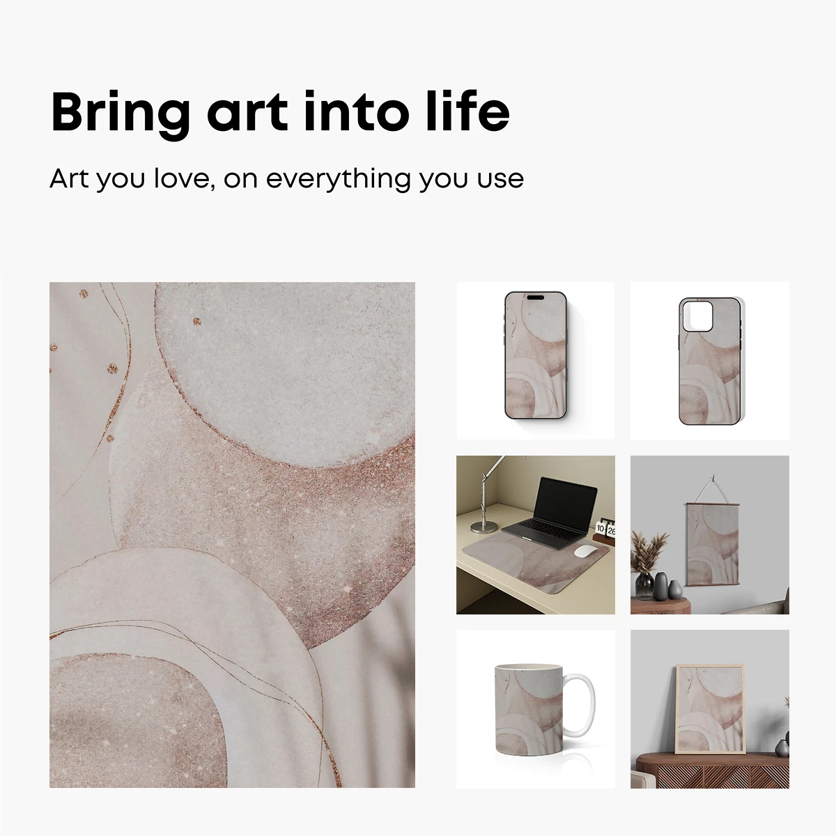 Ethereal Marble Elegance: Abstract Curves and Glittering Veins - Image 2