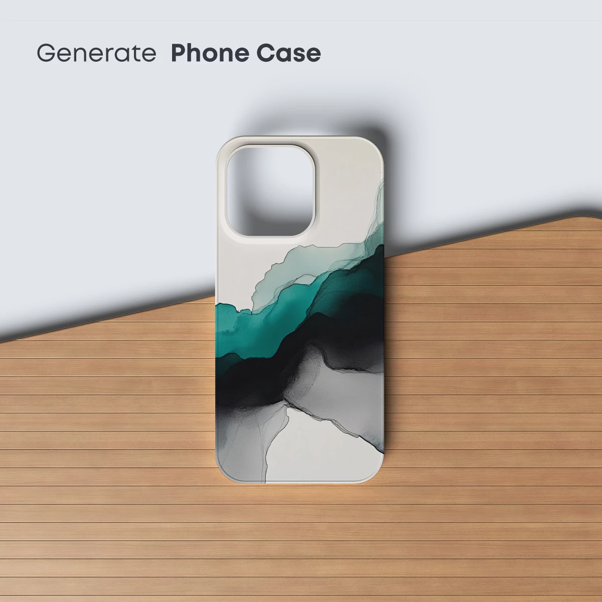 Ethereal Mountain Mirage: Teal and Shadow Fusion - Image 3