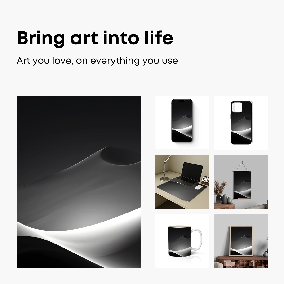 Elegant Minimalist Flow: Monochrome Curves - Image 2