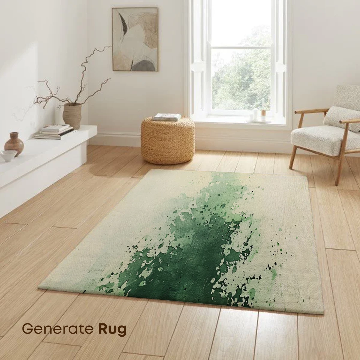 Emerald Mist: Abstract Green Watercolor Splash - Image 6