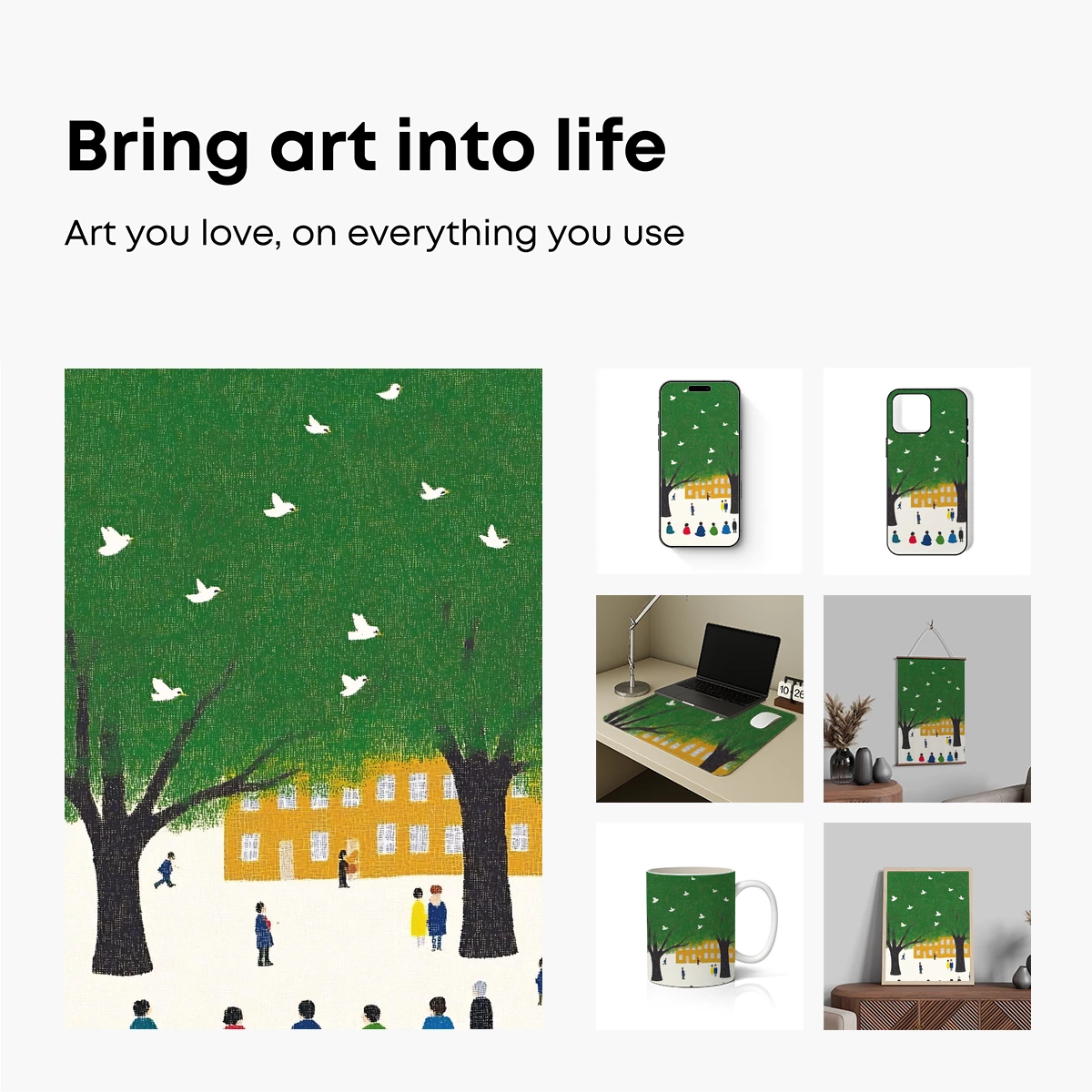 Harmony in the Square: A Vibrant Gathering Under Verdant Canopy - Image 2