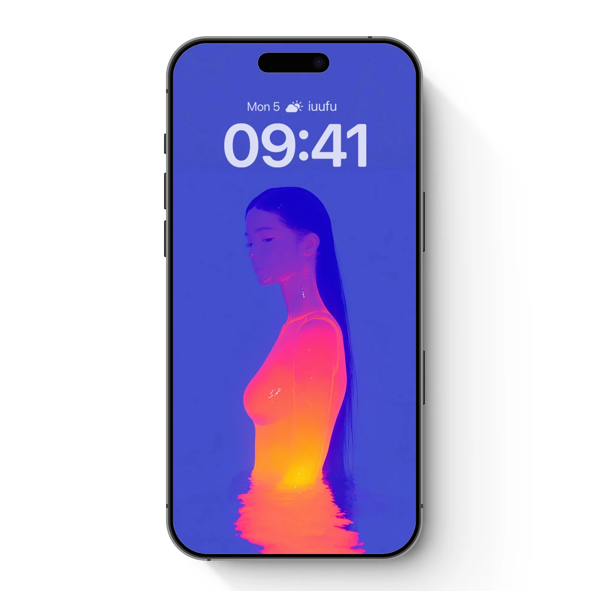 Neon Mermaid Silhouette