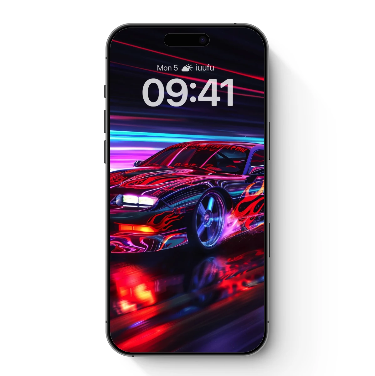 Neon Flames: Cyberpunk Car Speed Art