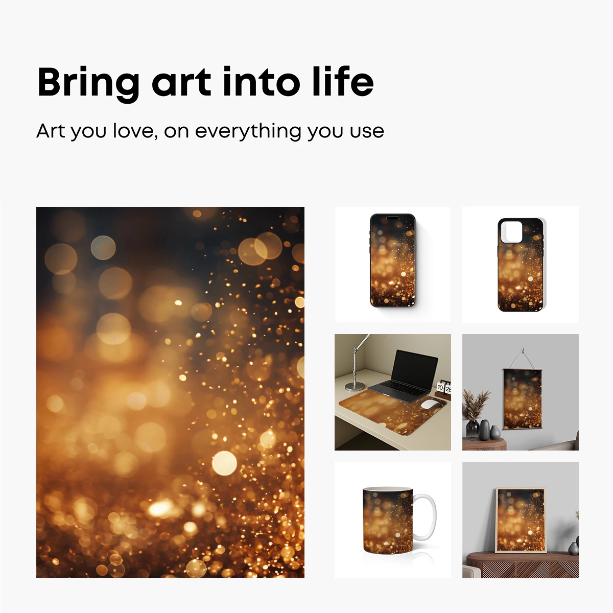 Golden Bokeh Symphony: A Dance of Light Particles - Image 2