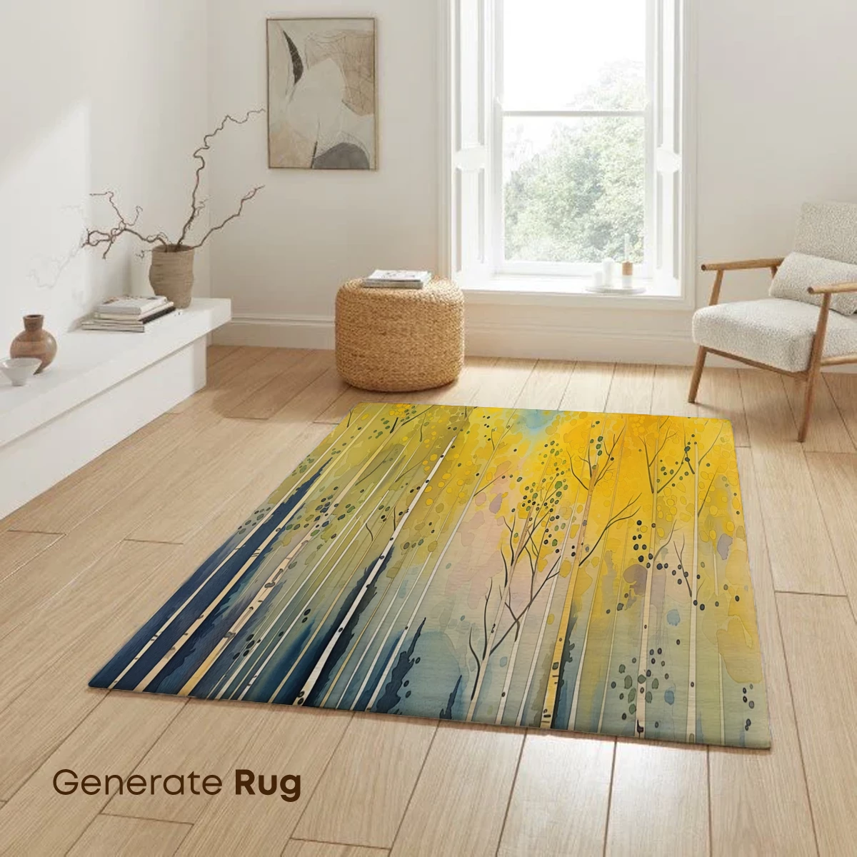 Golden Aspen Grove: Watercolor Harmony - Image 6