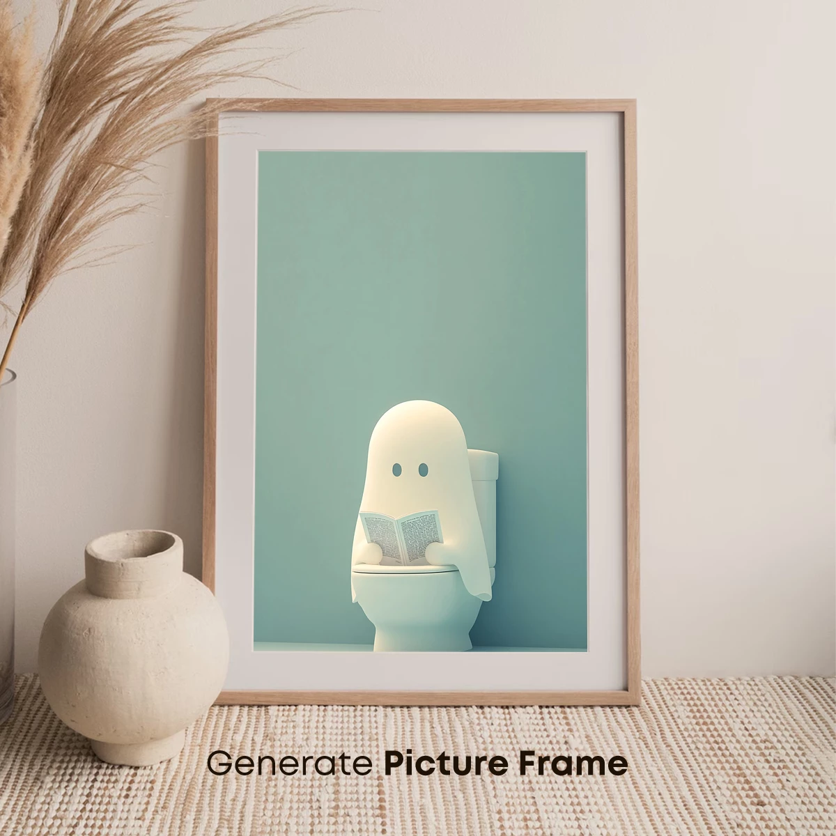 Ghostly Reader in Toilet: Surreal Minimalism - Image 7
