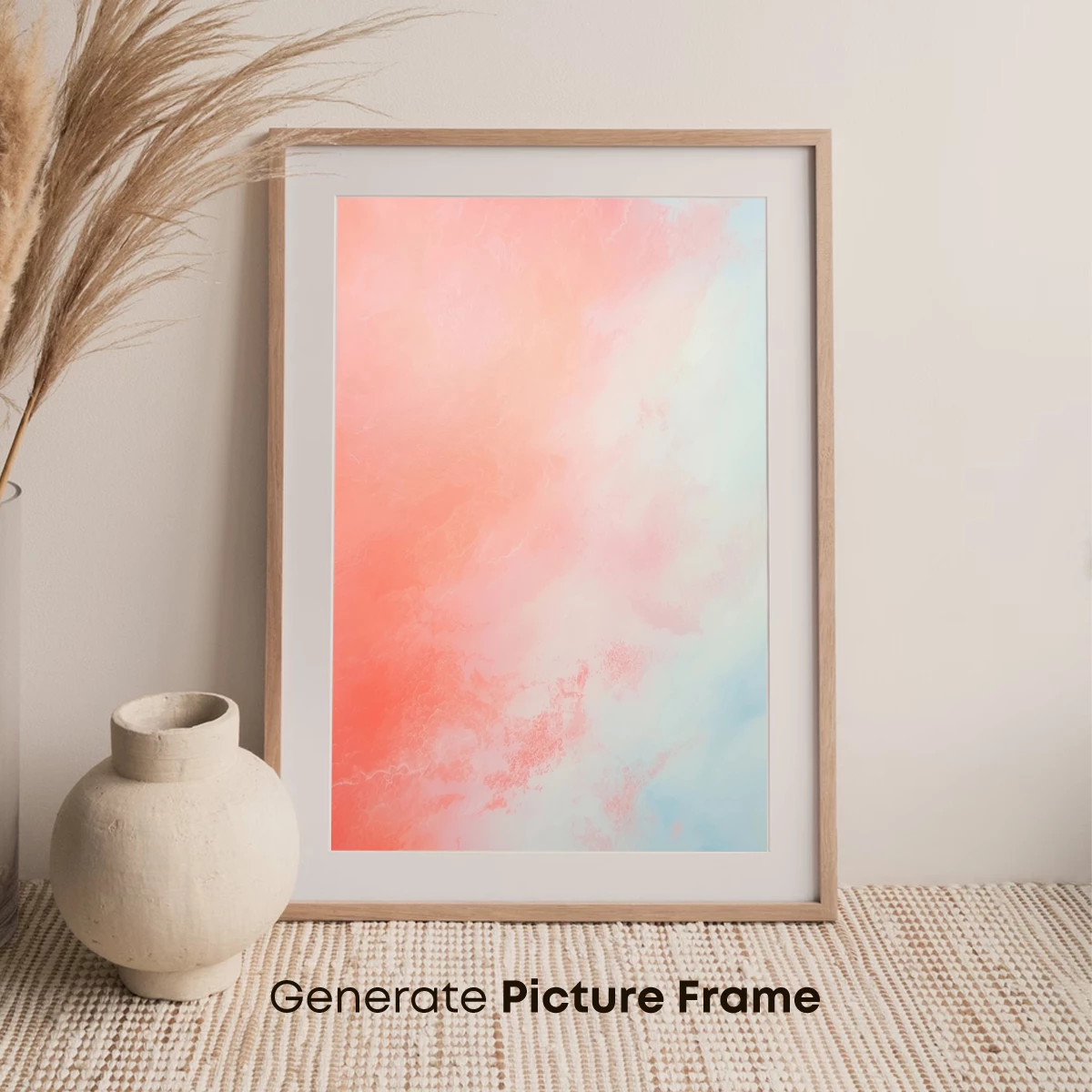 Coral Clouds: Abstract Pastel Fusion - Image 7