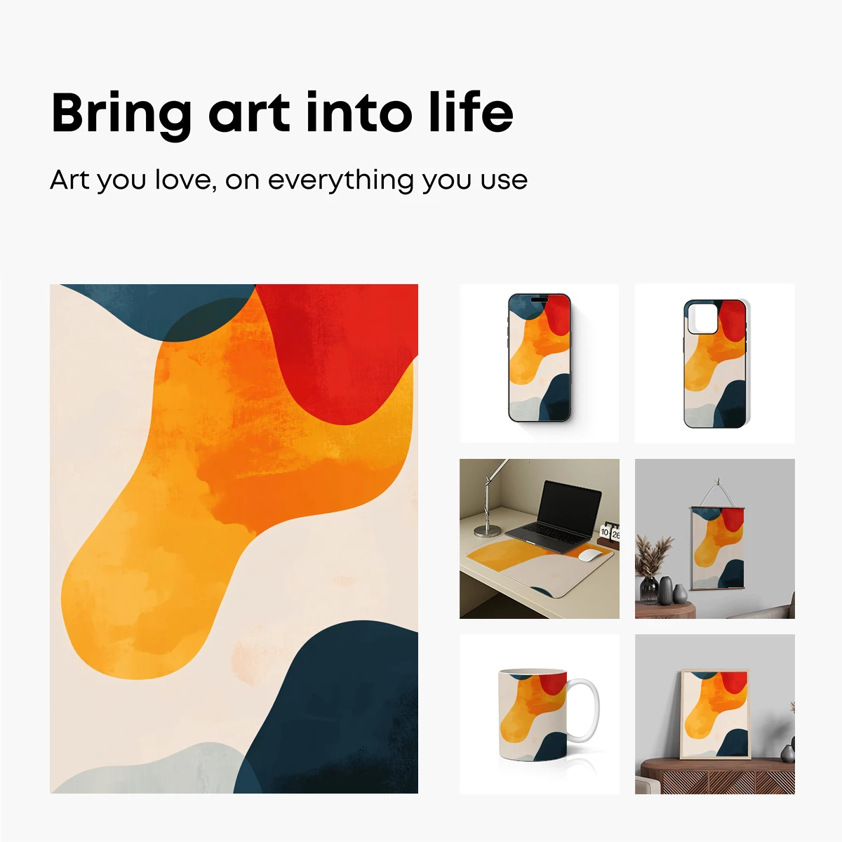 Abstract Fusion: Warm Tones and Bold Shapes