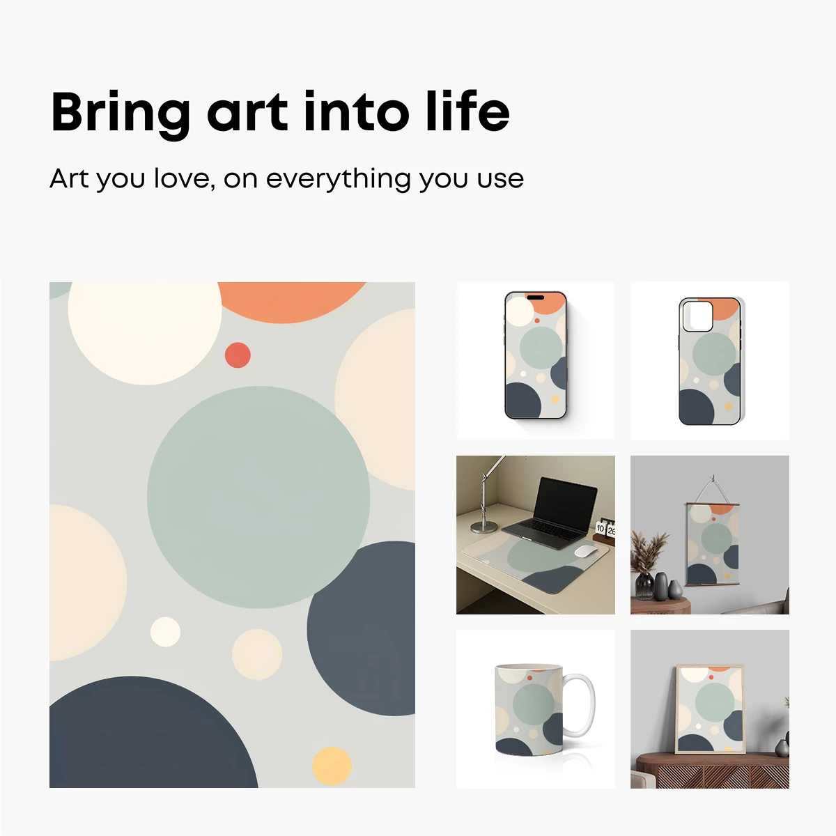 Geometric Harmony: Pastel Circles in Balance - Image 2