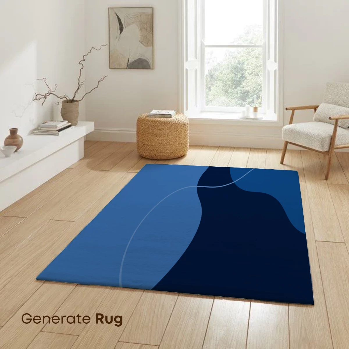 Blue Abstract Odyssey: Wavy Lines and Organic Shapes - Image 6