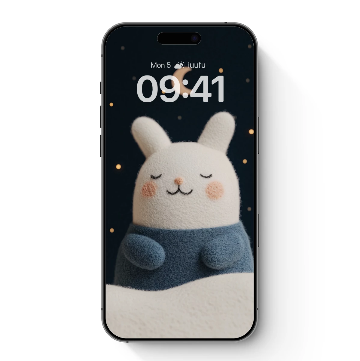 Dreamy Bunny Under Crescent Moon