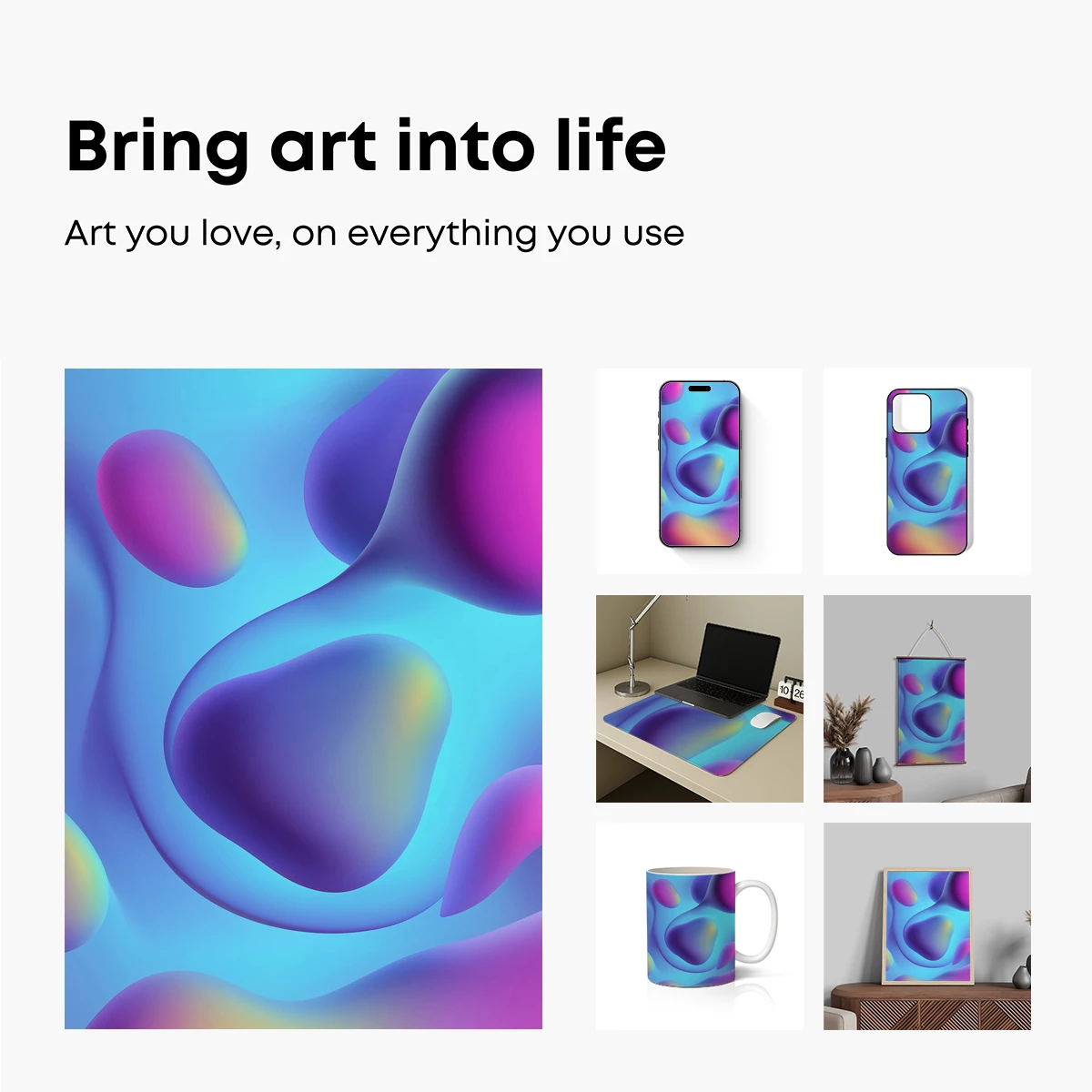 Fluid Dreamscape: Gradient Blob Art - Image 2