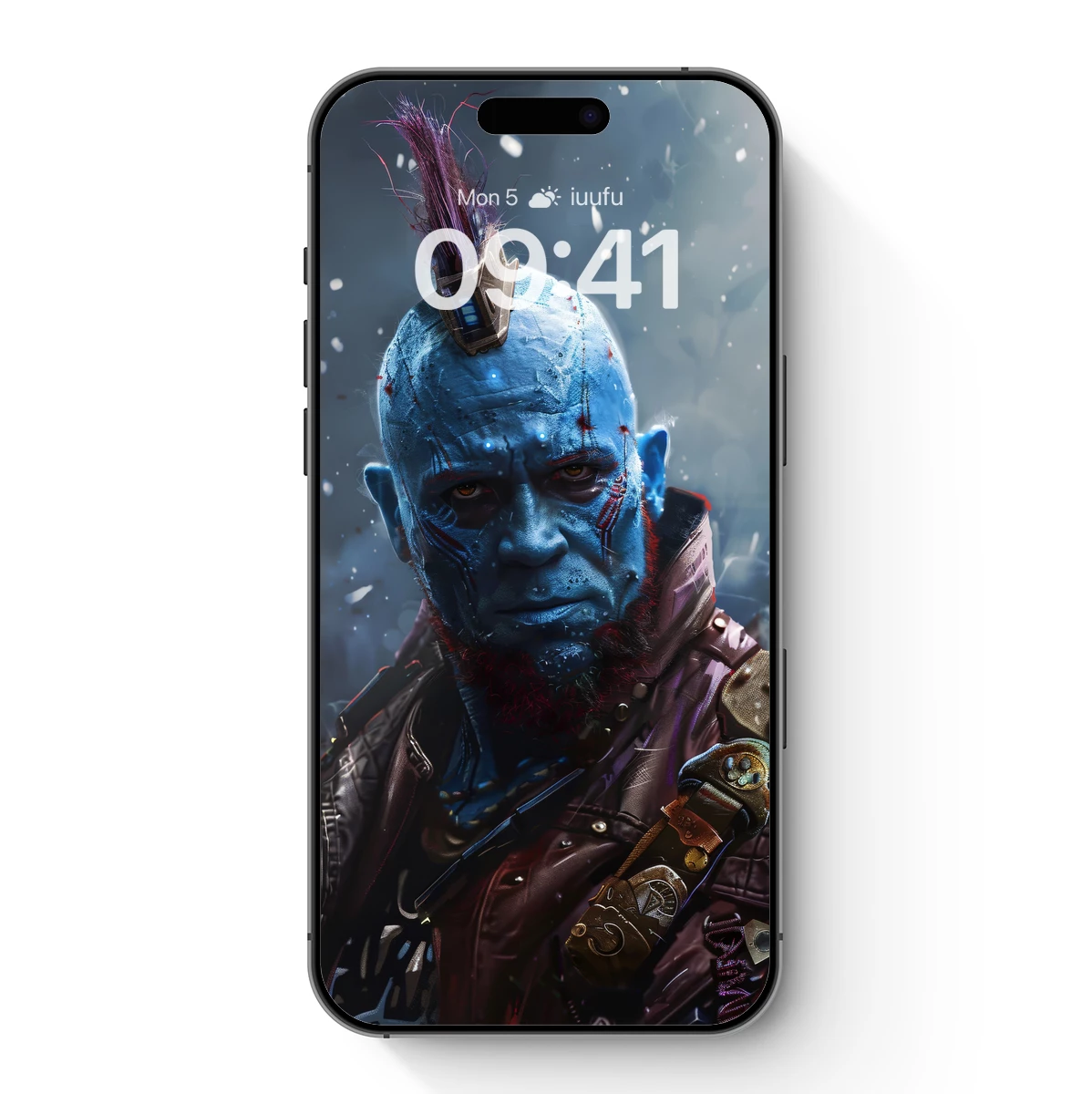 Blue-Skinned Warrior with Cybernetic Mohawk