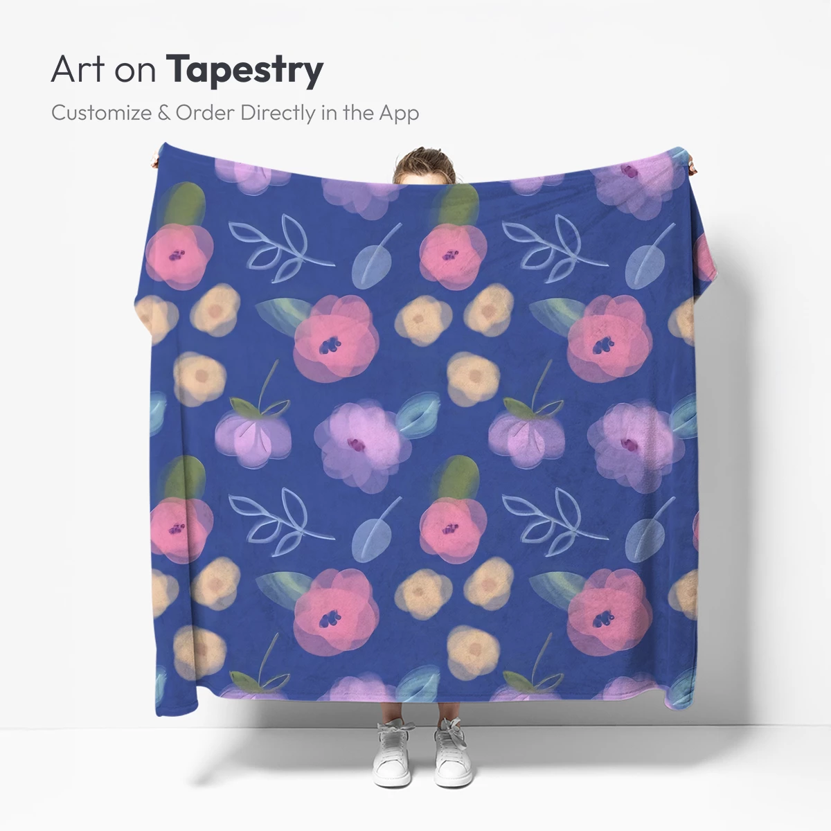 Blurred Blossoms in Twilight Blue - Image 5