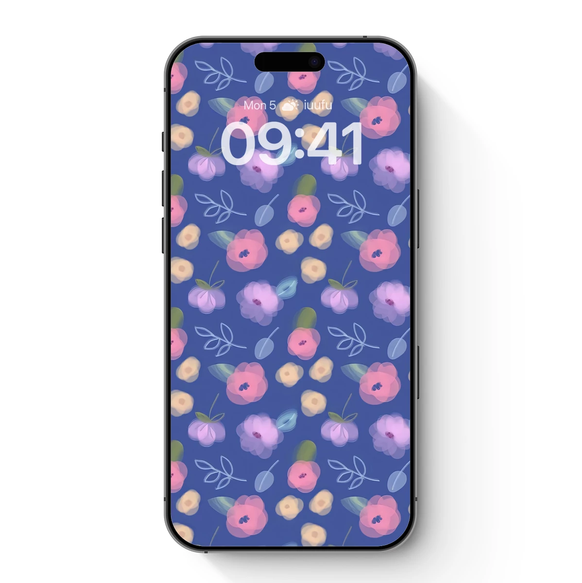 Blurred Blossoms in Twilight Blue