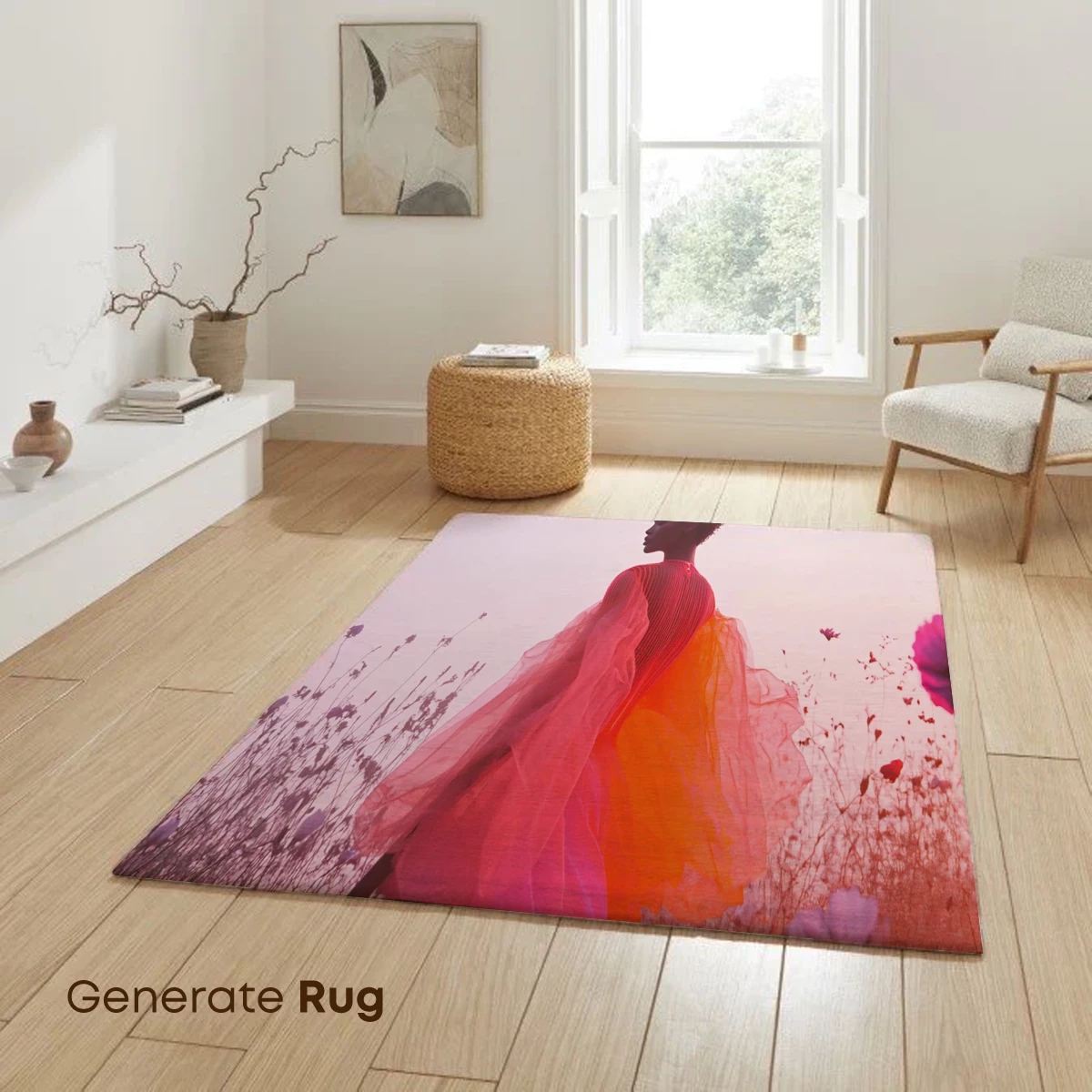 Ethereal Bloom: Sunset Silhouette in Floral Fantasy - Image 6
