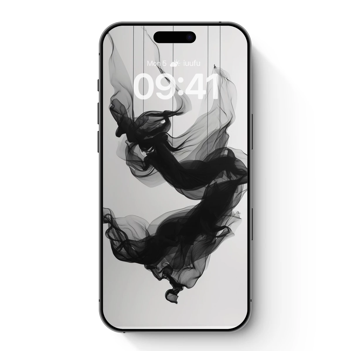 Ethereal Ink Dance: Fluid Black Whispers in White Space