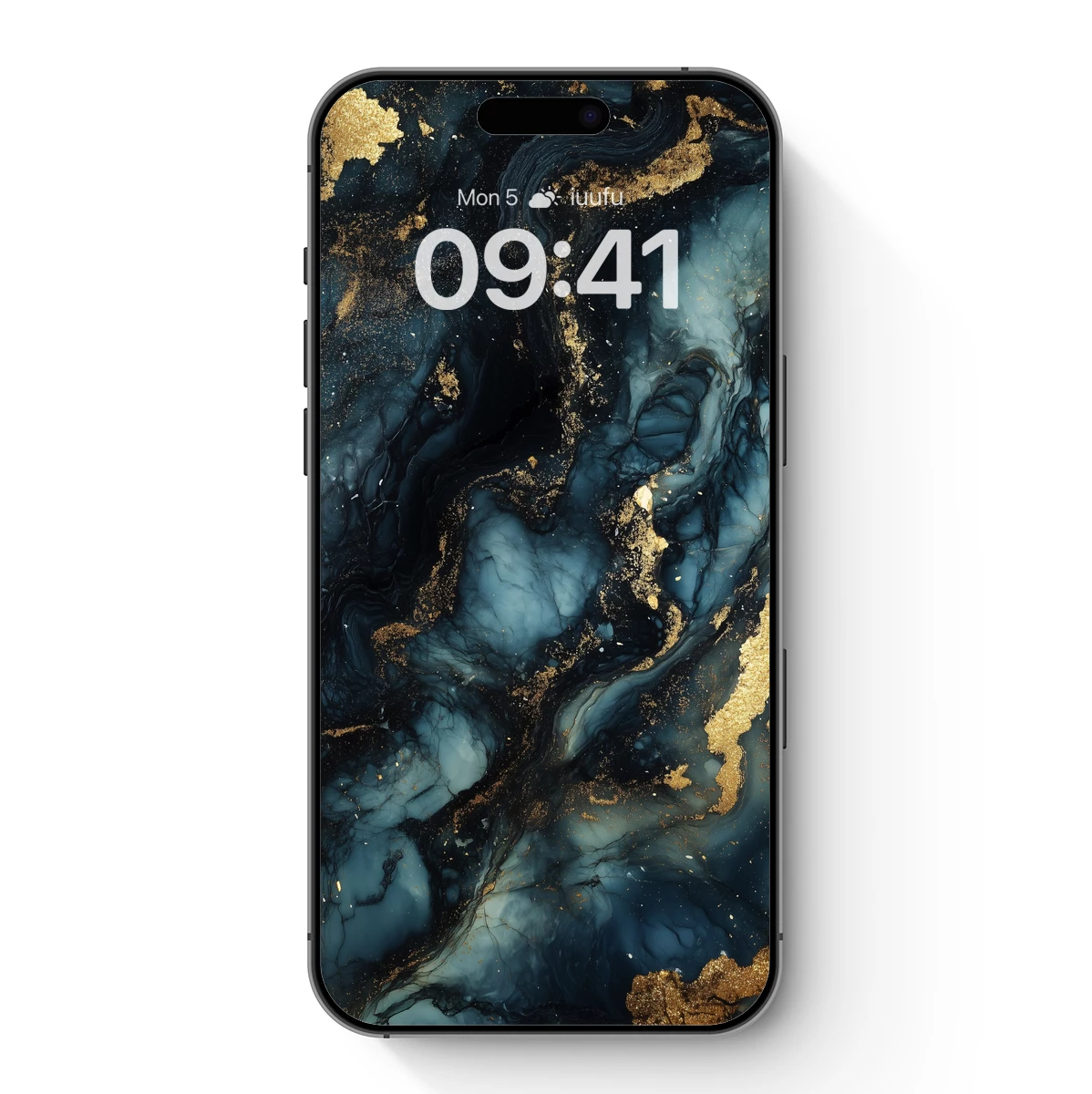 Ethereal Midnight Waves: Gold and Navy Abstract Fusion