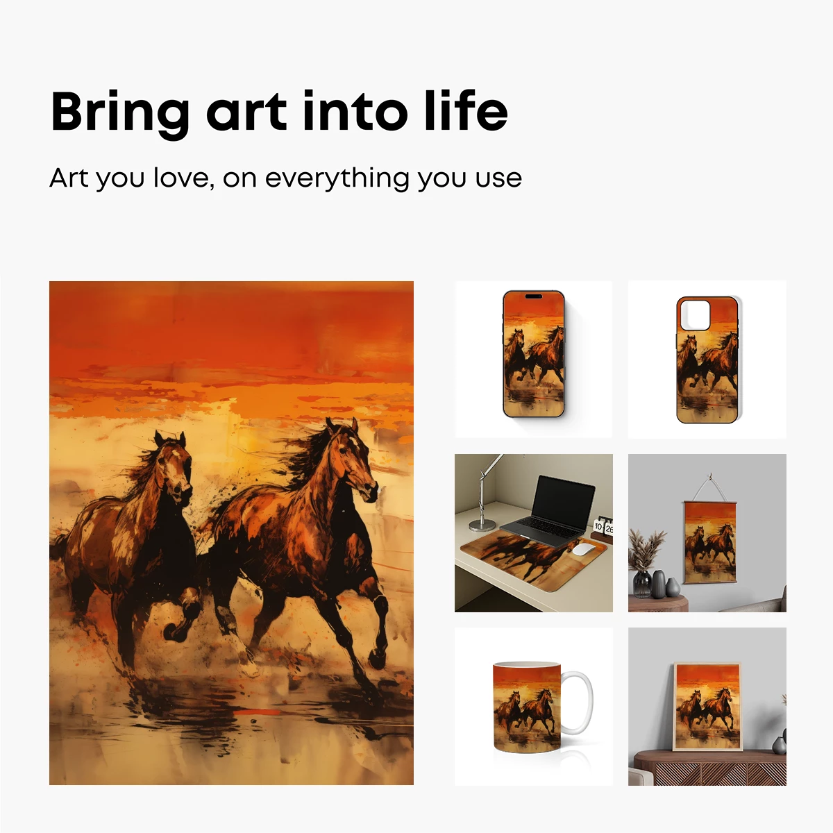Galloping Spirits: Sunset Horses in Motion - Image 2