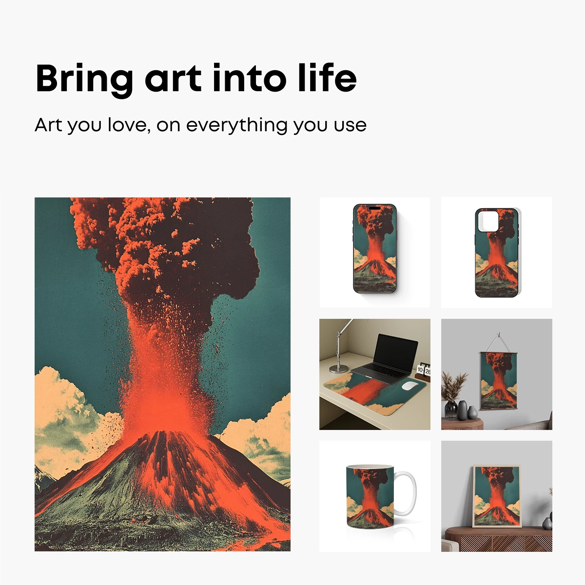 Erupting Inferno: Volcanic Fury in Vivid Orange - Image 2