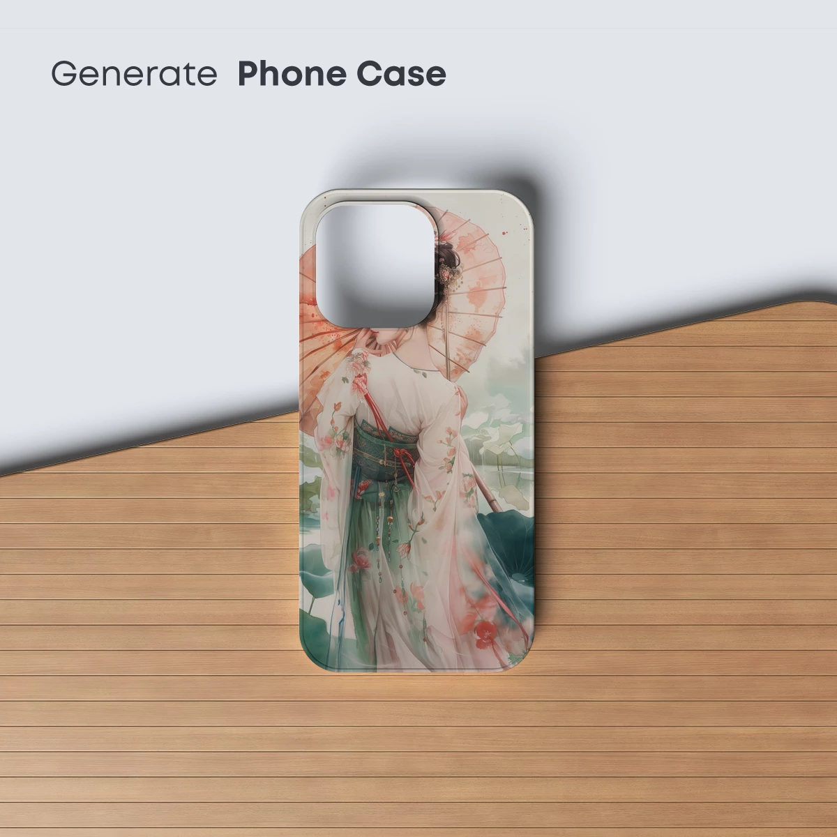 Elegant Lotus Dream: Hanfu Beauty with Parasol - Image 3