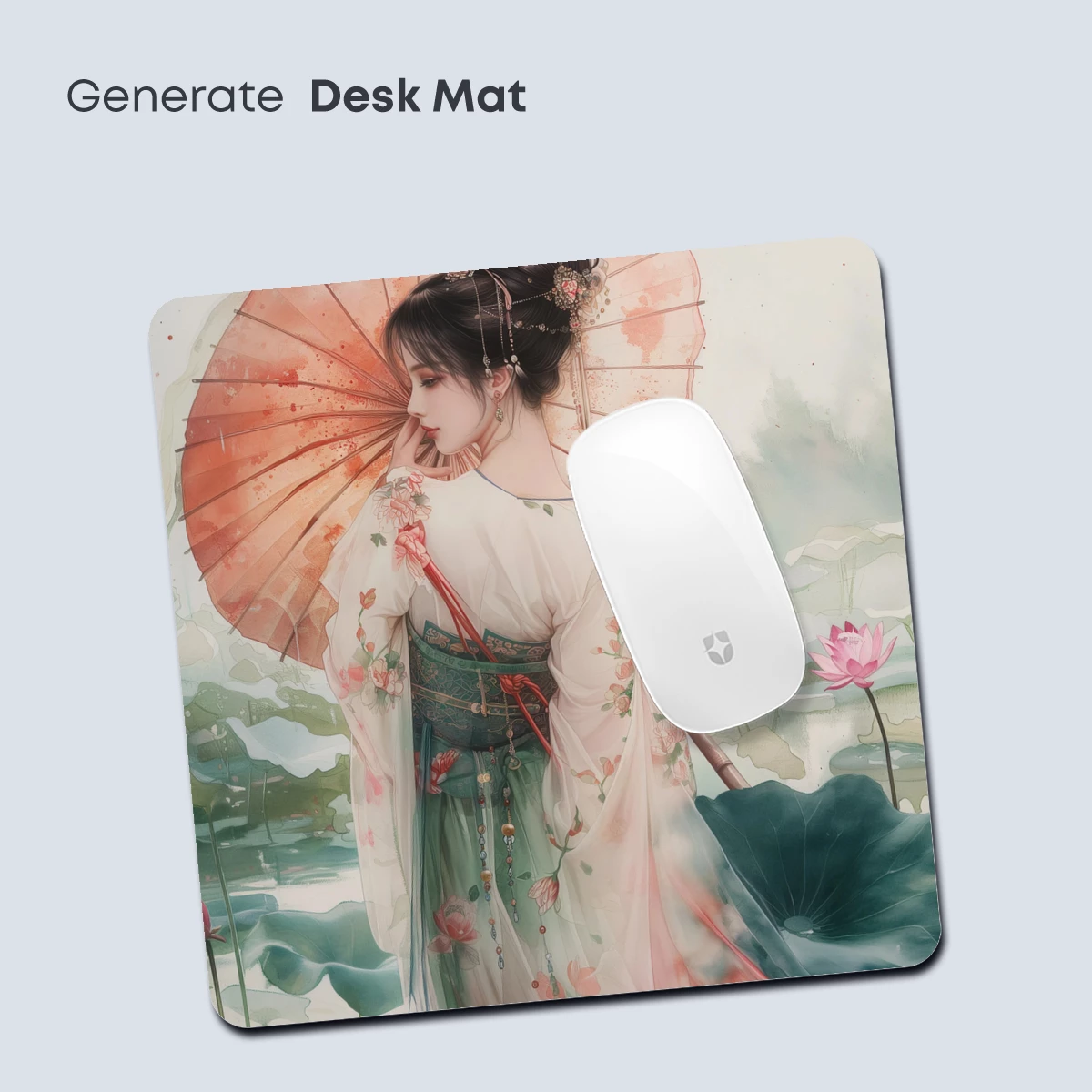 Elegant Lotus Dream: Hanfu Beauty with Parasol - Image 4