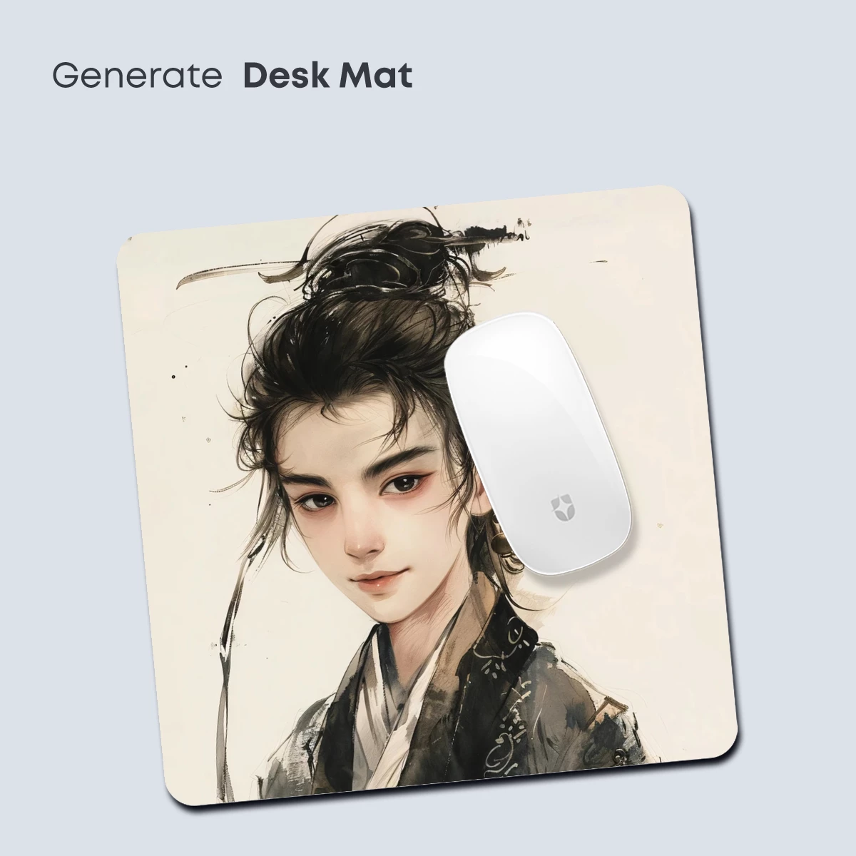 Elegant Warrior: Ink Brush Portrait - Image 4