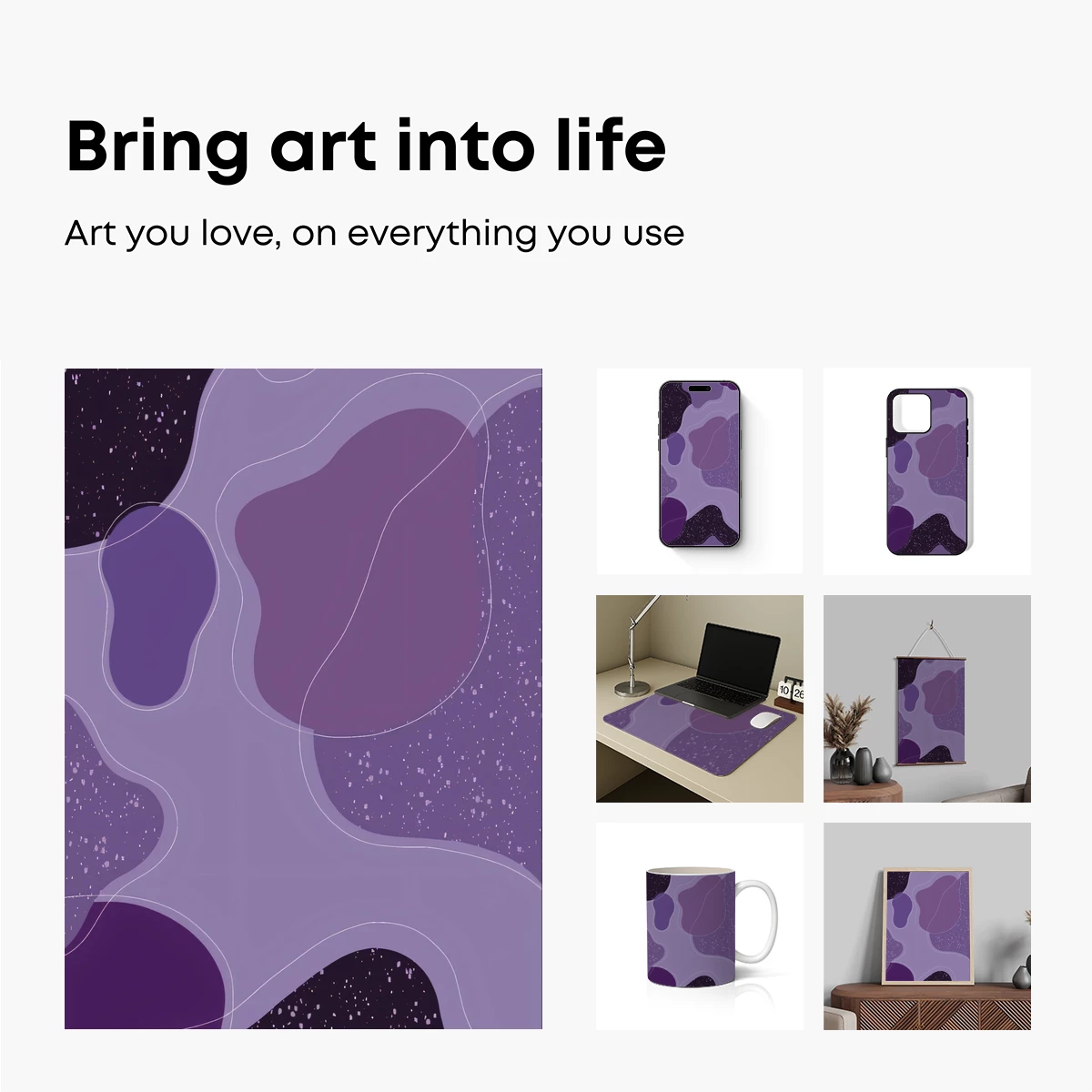 Purple Terrain Odyssey: Abstract Landscape Art - Image 2
